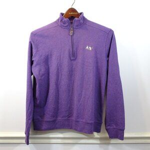 AL Dixon's 1/4 Zip Pullover Shirt Long Sleeve Embroidered Dogs Size S Purple